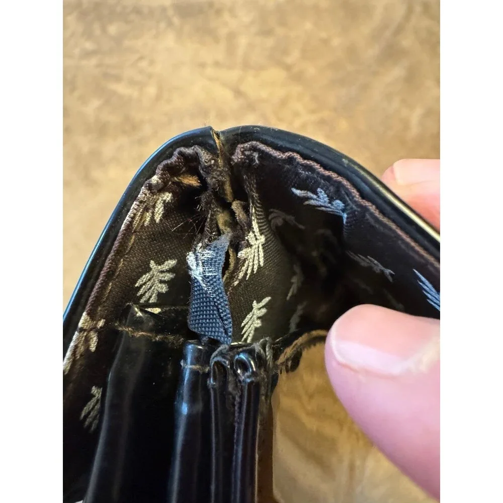 Vintage black patent leather purse